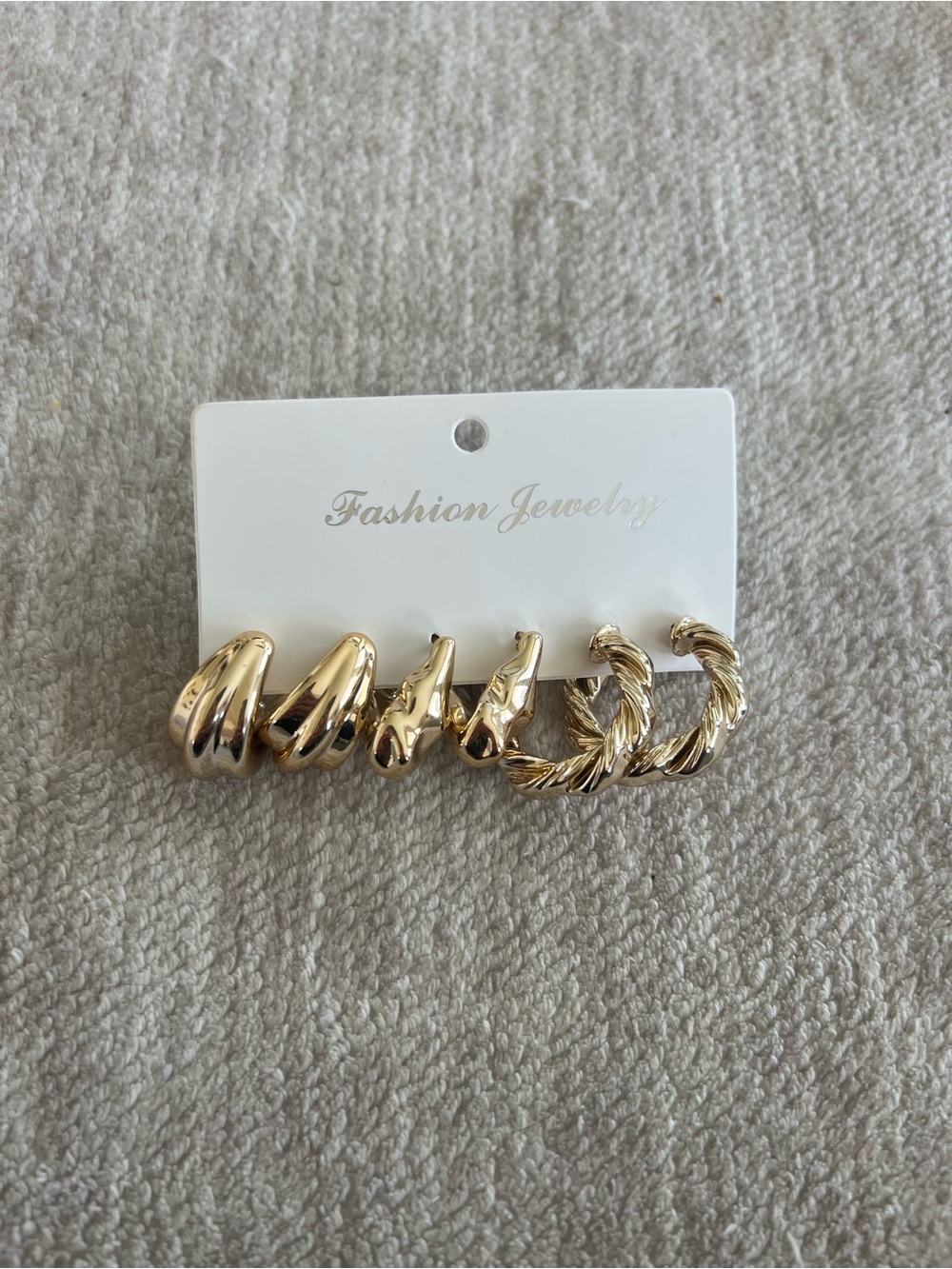 Fashion Jewelry Gold-Tone Hoop & Huggie Earring Set